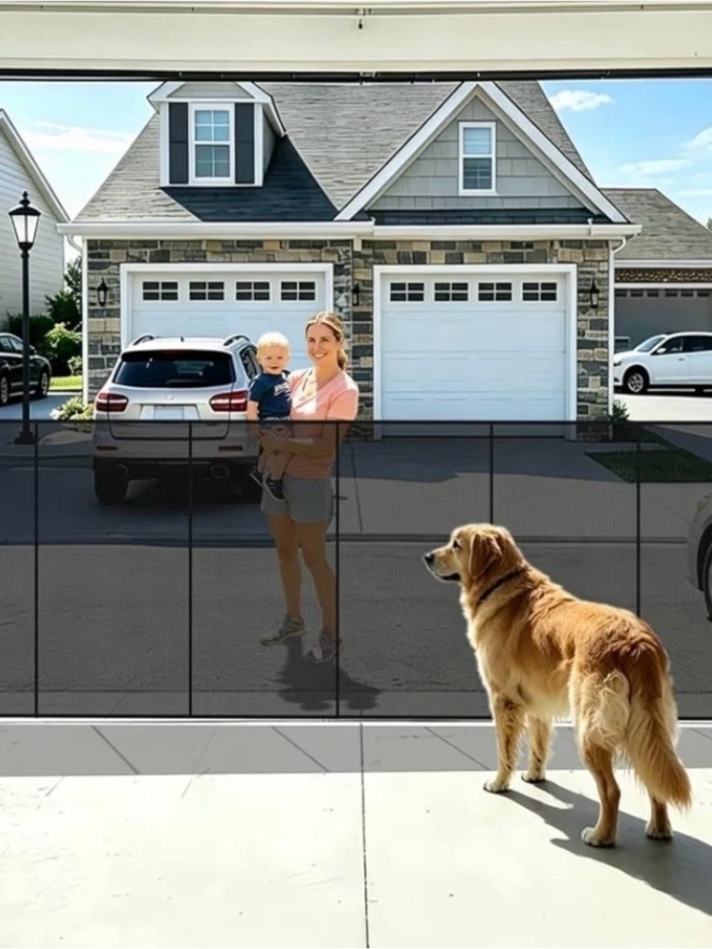 Retractable Mesh Pet Gate - Black